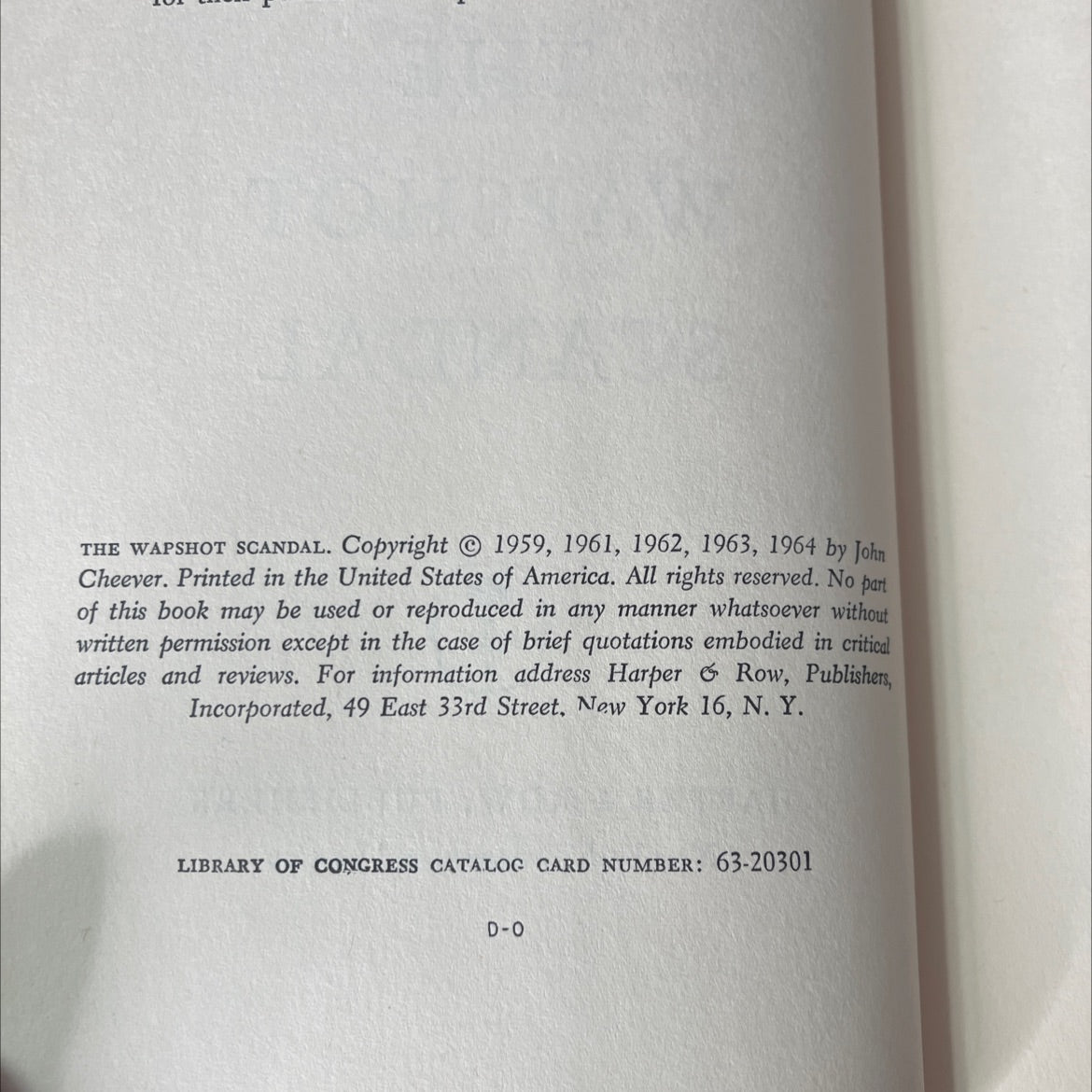 the wapshot scandal book, by John Cheever, 1964 Hardcover, Vintage image 3