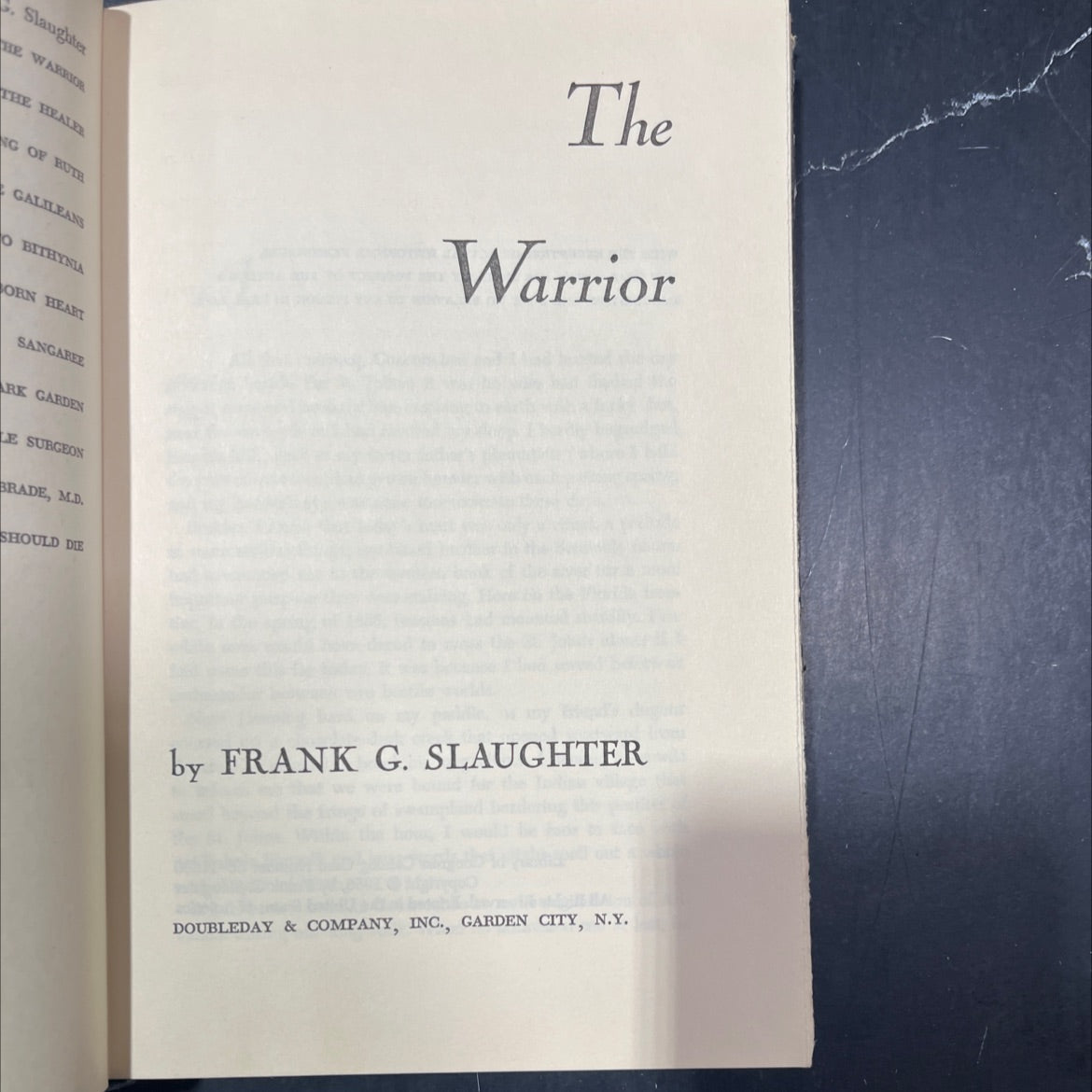 the warrior book, by frank g. slaughter, 1956 Hardcover image 2