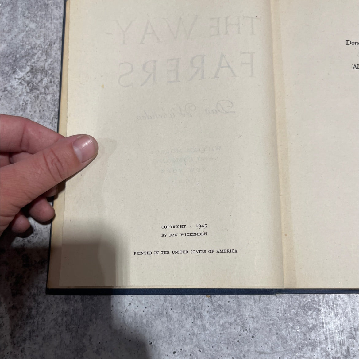 the way-farers book, by Dan Wickenden, 1945 Hardcover image 3