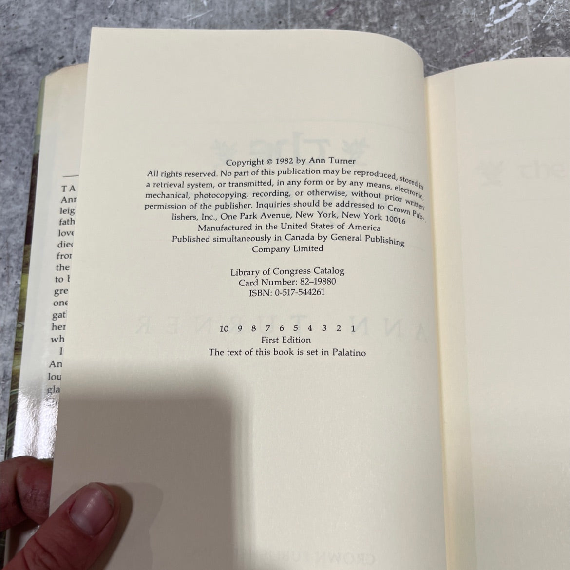 the way home book, by ann turner, 1982 Hardcover image 3