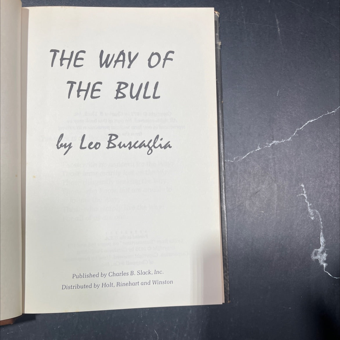 the way of the bull book, by Leo Buscaglia, 1973 Hardcover image 2