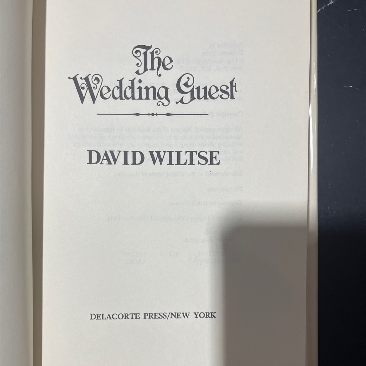 the wedding guest book, by david wiltse, 1982 Hardcover image 2