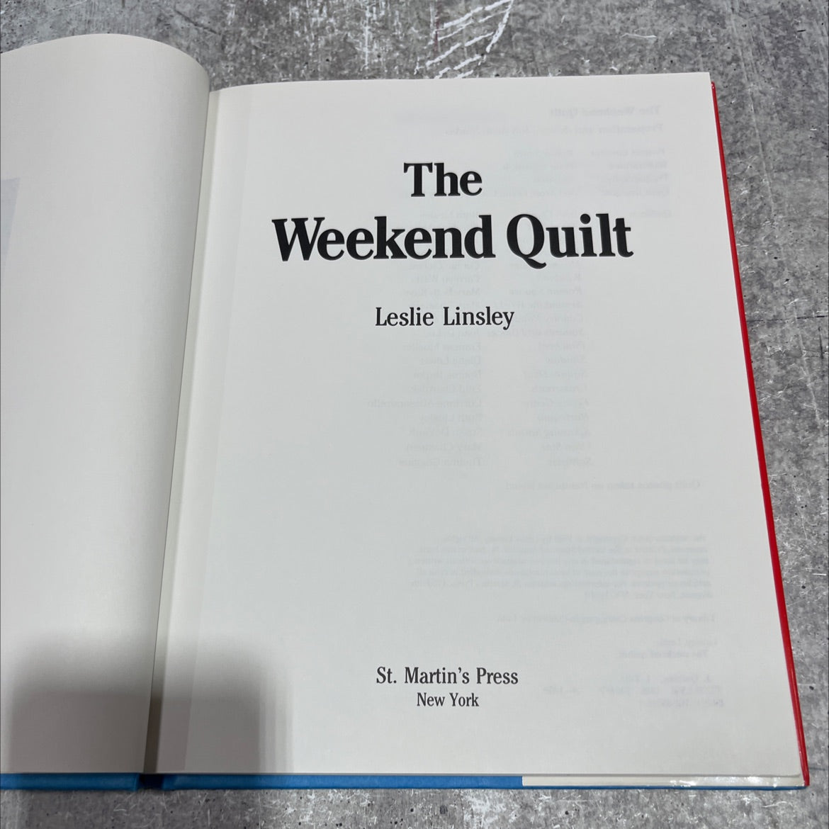 the weekend quilt book, by leslie linsley, 1986 Hardcover image 2