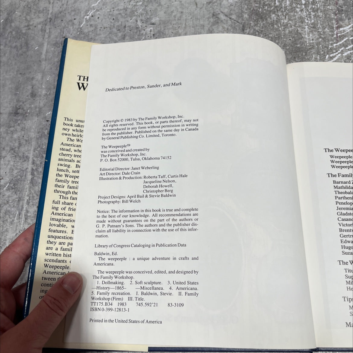 the weepeeple book, by Ed and Stevie Baldwin, 1983 Hardcover image 3