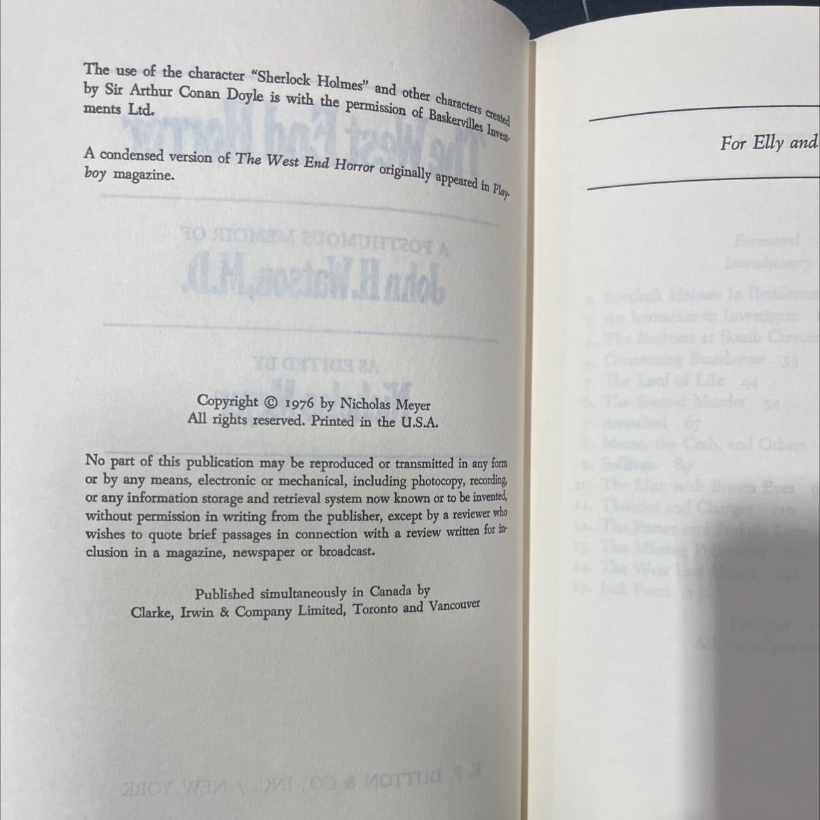 the west end horror book, by nicholas meyer, 1976 Hardcover image 3