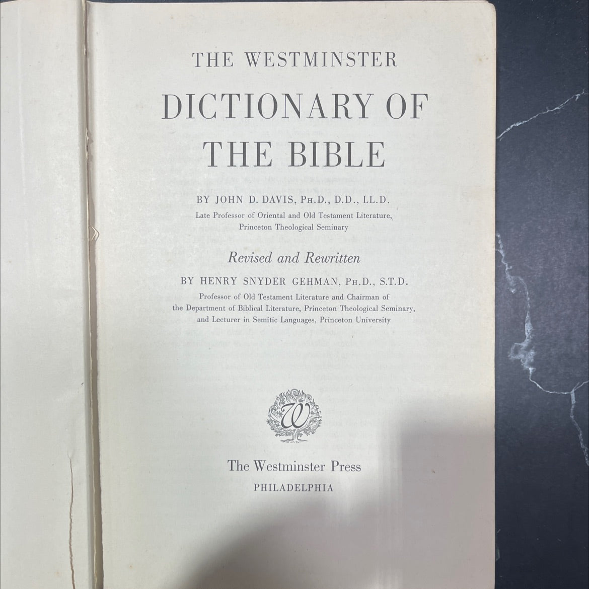 the westminster dictionary of the bible book, by john d. davis, henry snyder gehman, 1944 Hardcover image 2