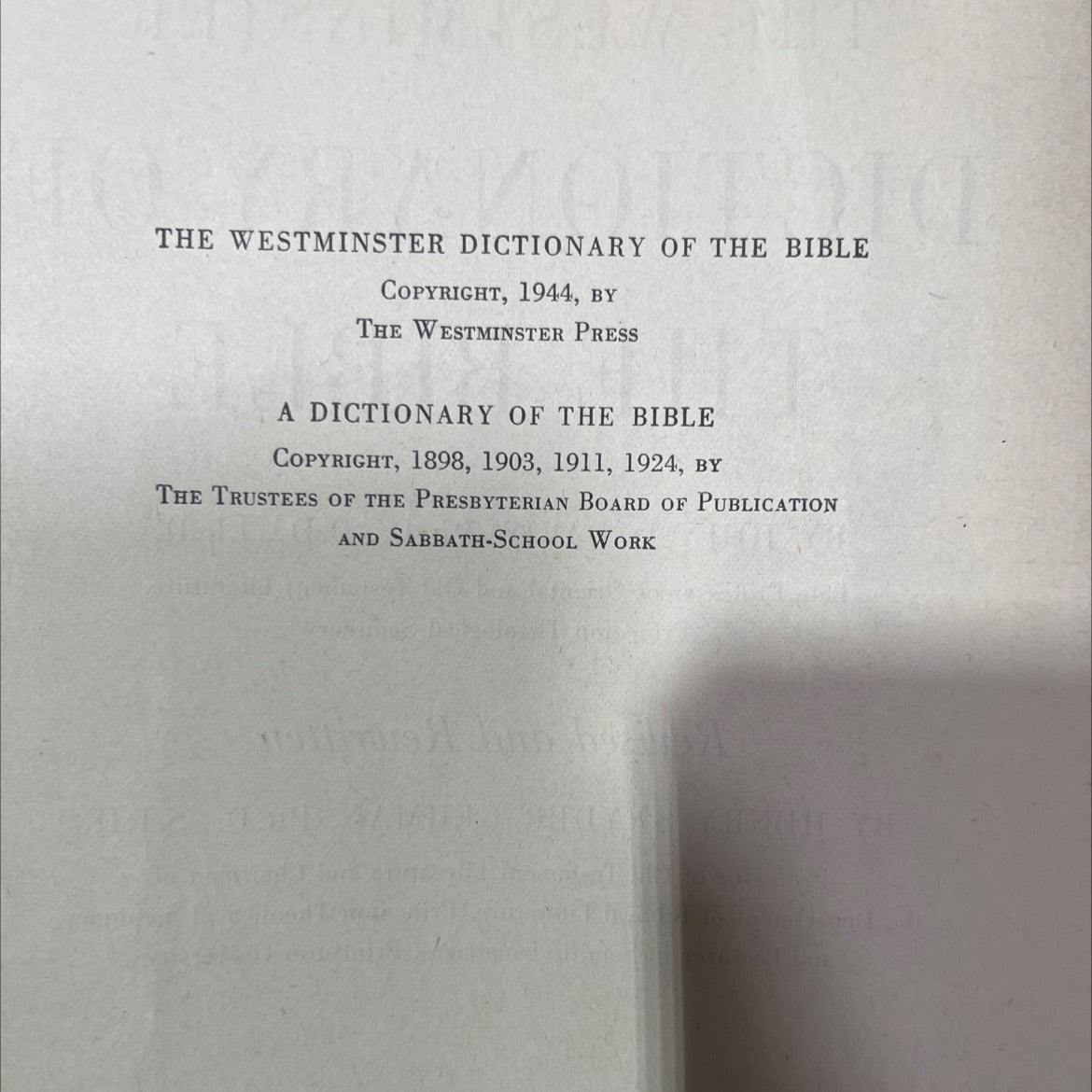 the westminster dictionary of the bible book, by john d. davis, henry snyder gehman, 1944 Hardcover image 3