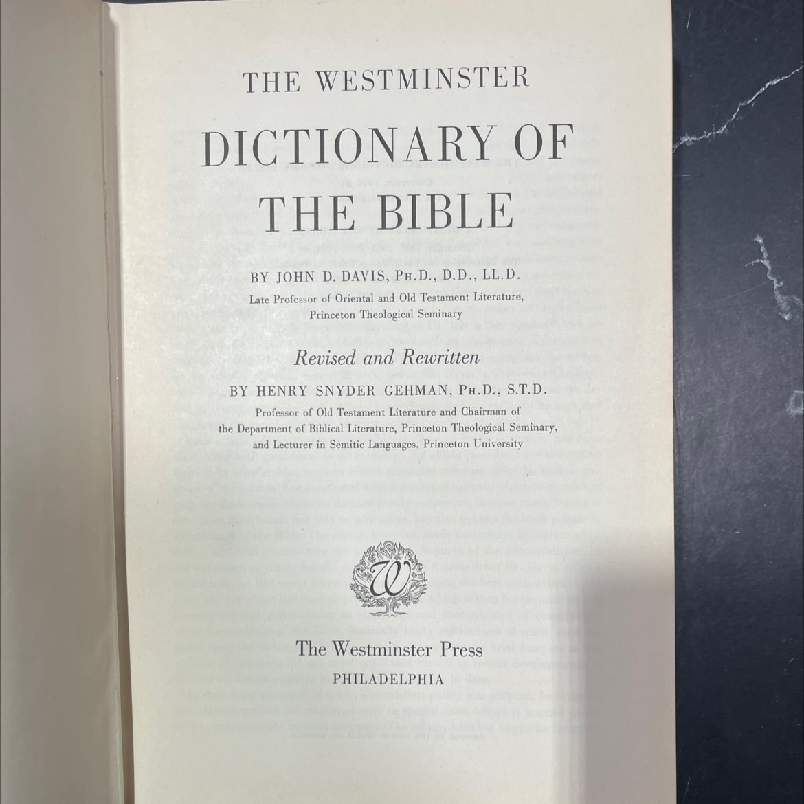 the westminster dictionary of the bible book, by john d. davis, henry snyder gehman, 1944 Hardcover image 2