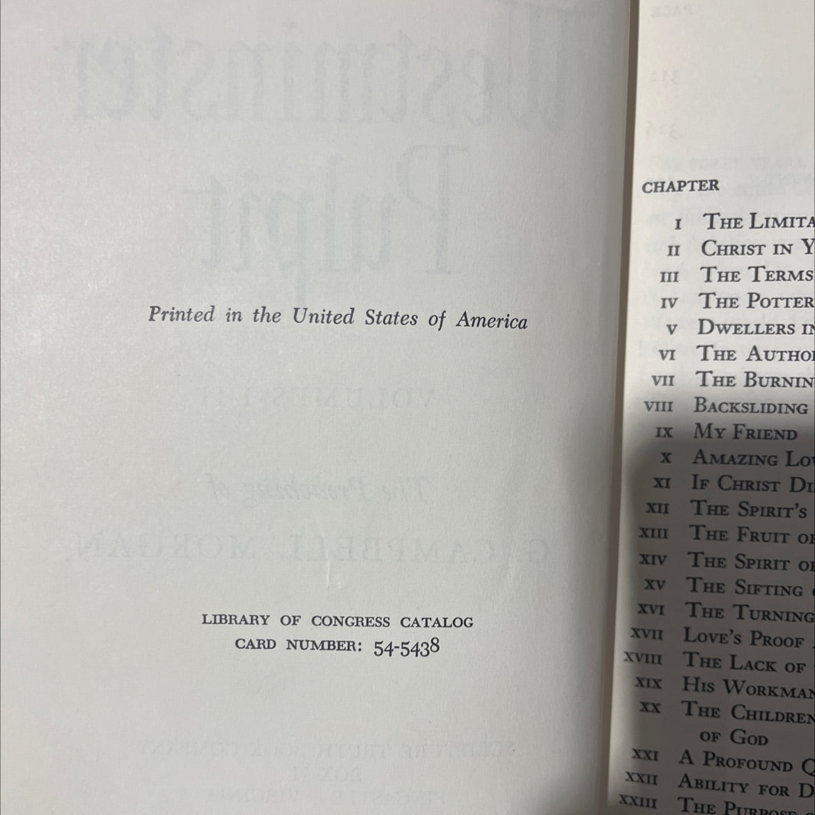 the westminster pulpit volumes i-ii the preaching of g. campbell morgan book, by g. campbell morgan, 1970 Hardcover image 3