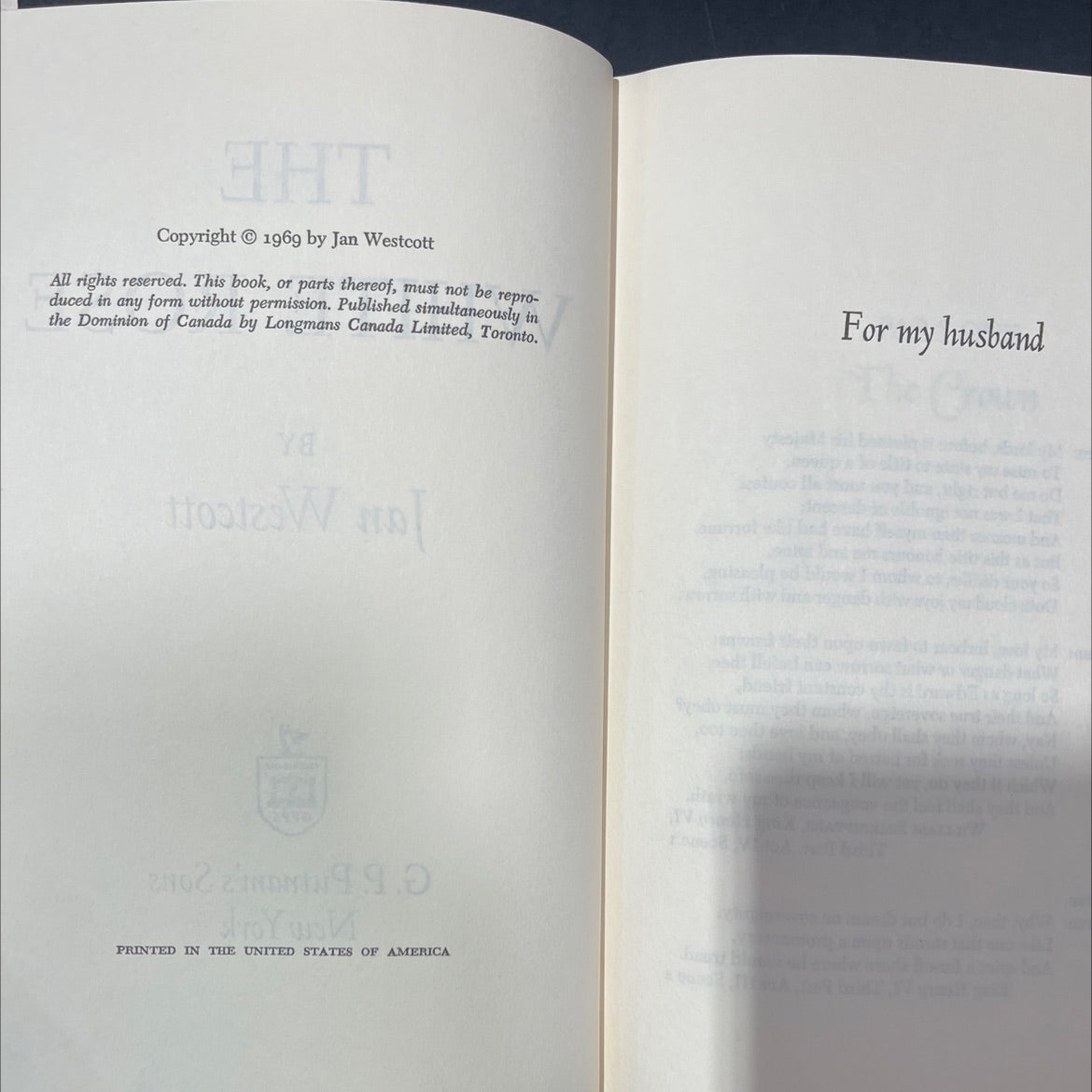 the white rose book, by Jan Westcott, 1969 Hardcover image 3