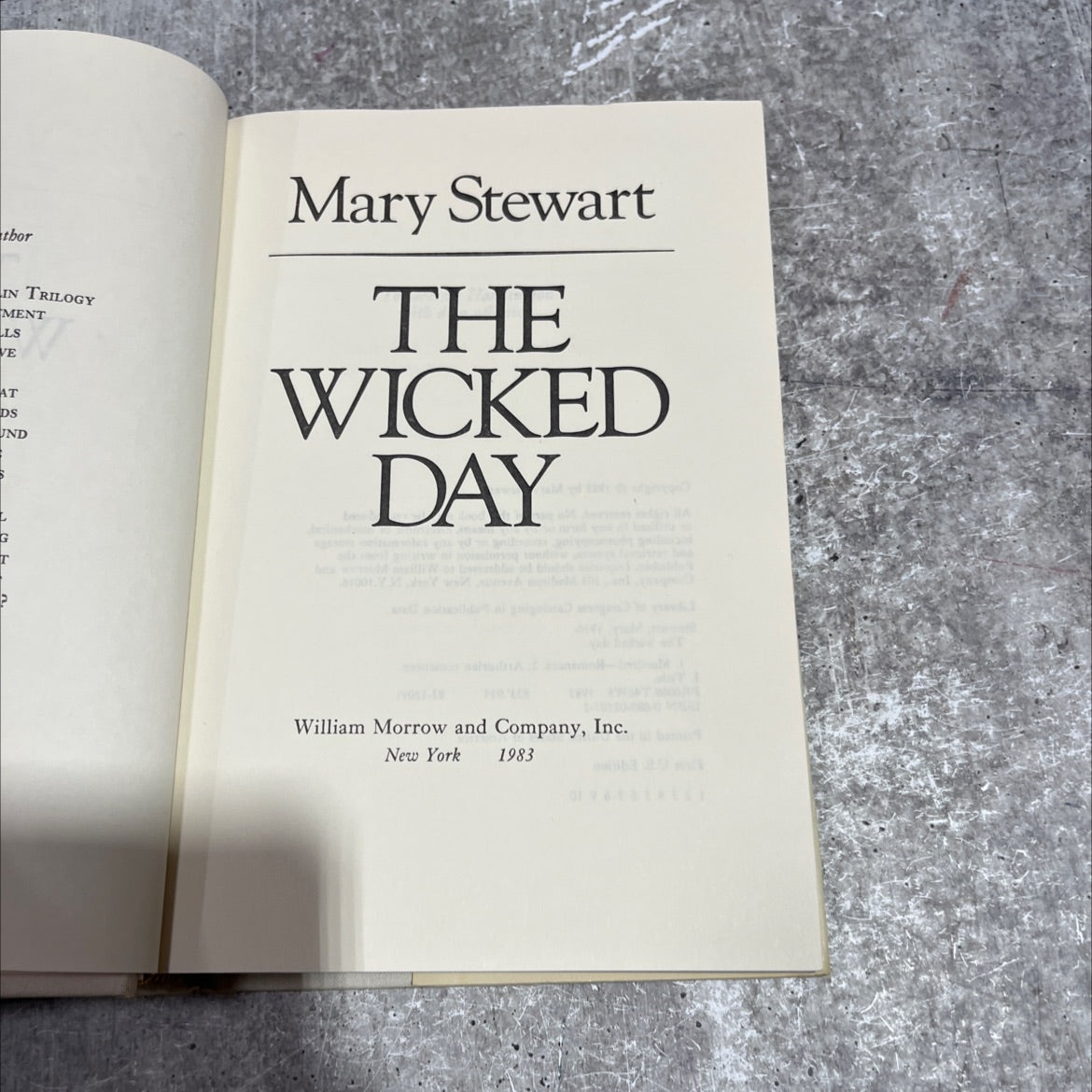 the wicked day book, by Mary Stewart, 1983 Hardcover image 2