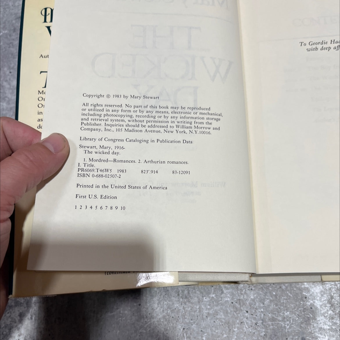 the wicked day book, by Mary Stewart, 1983 Hardcover image 3