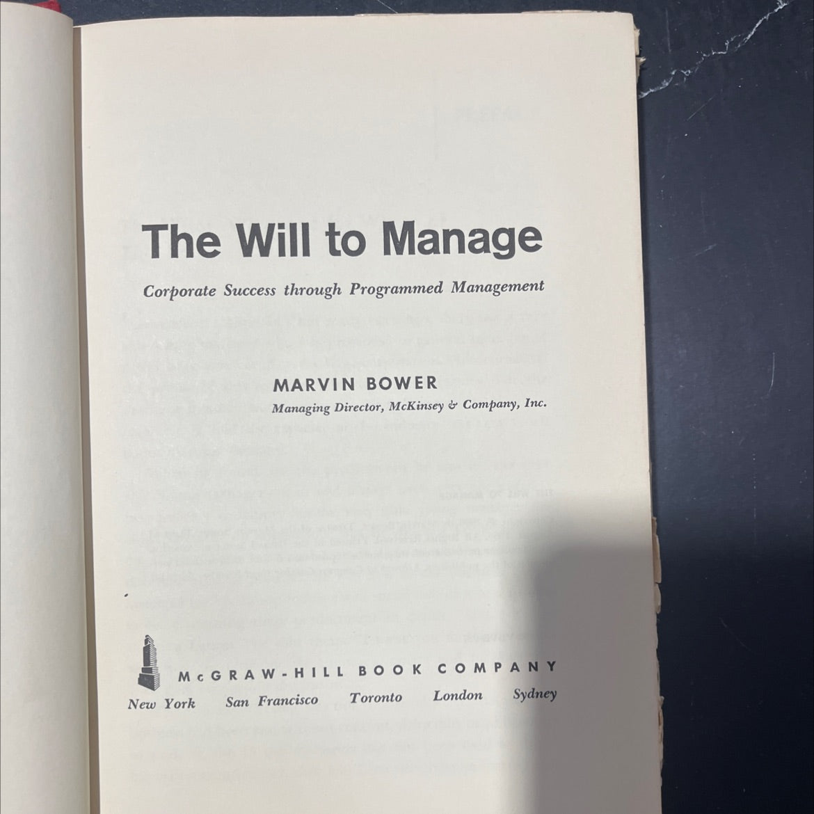 the will to manage corporate success through programmed management book, by marvin bower, 1966 Hardcover image 2