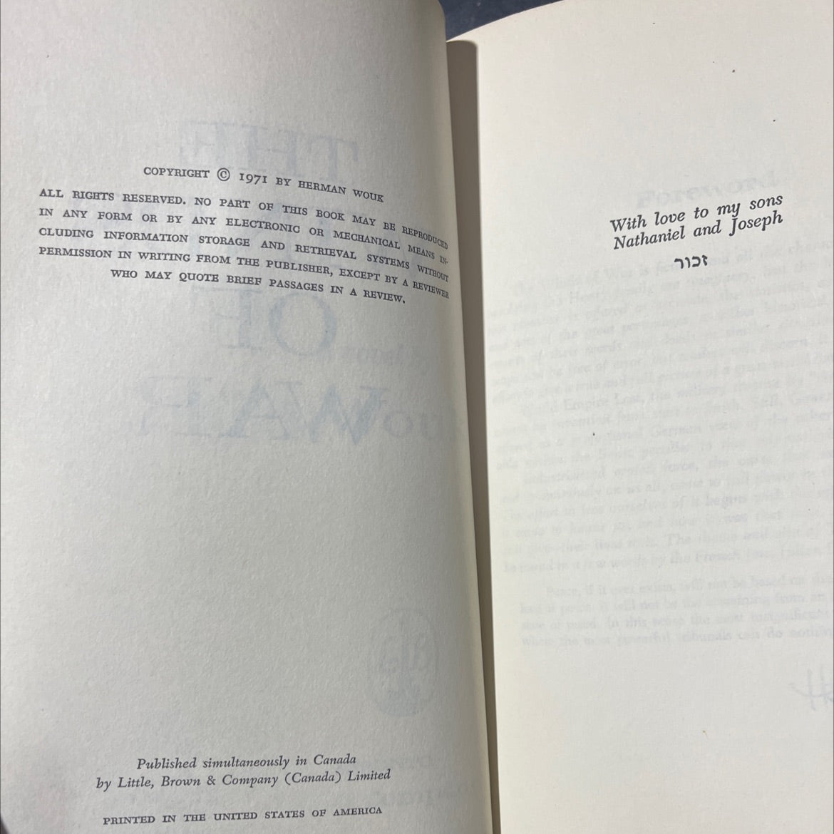 the winds of war book, by herman wouk, 1971 Hardcover image 3