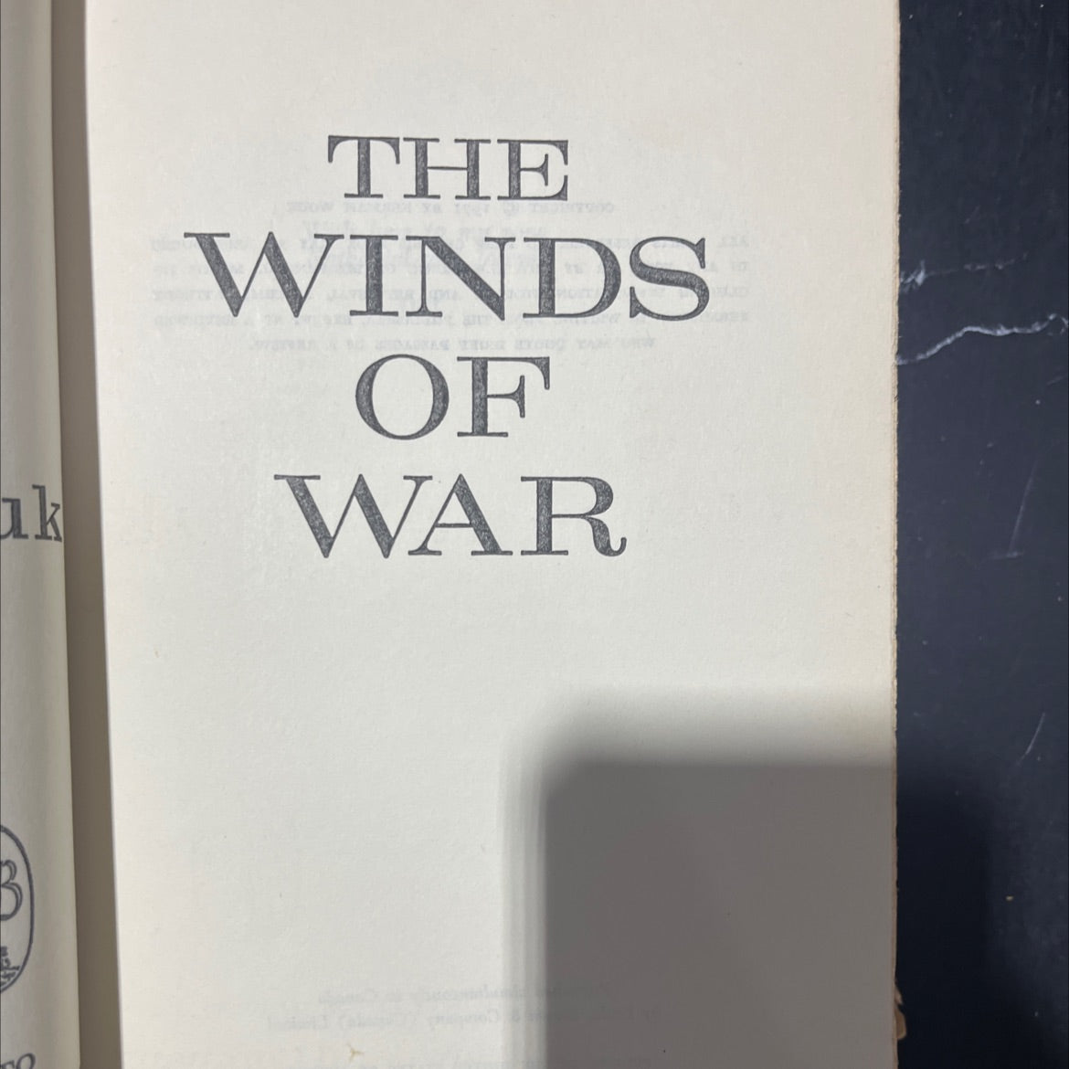 the winds of war book, by herman wouk, 1971 Hardcover image 2