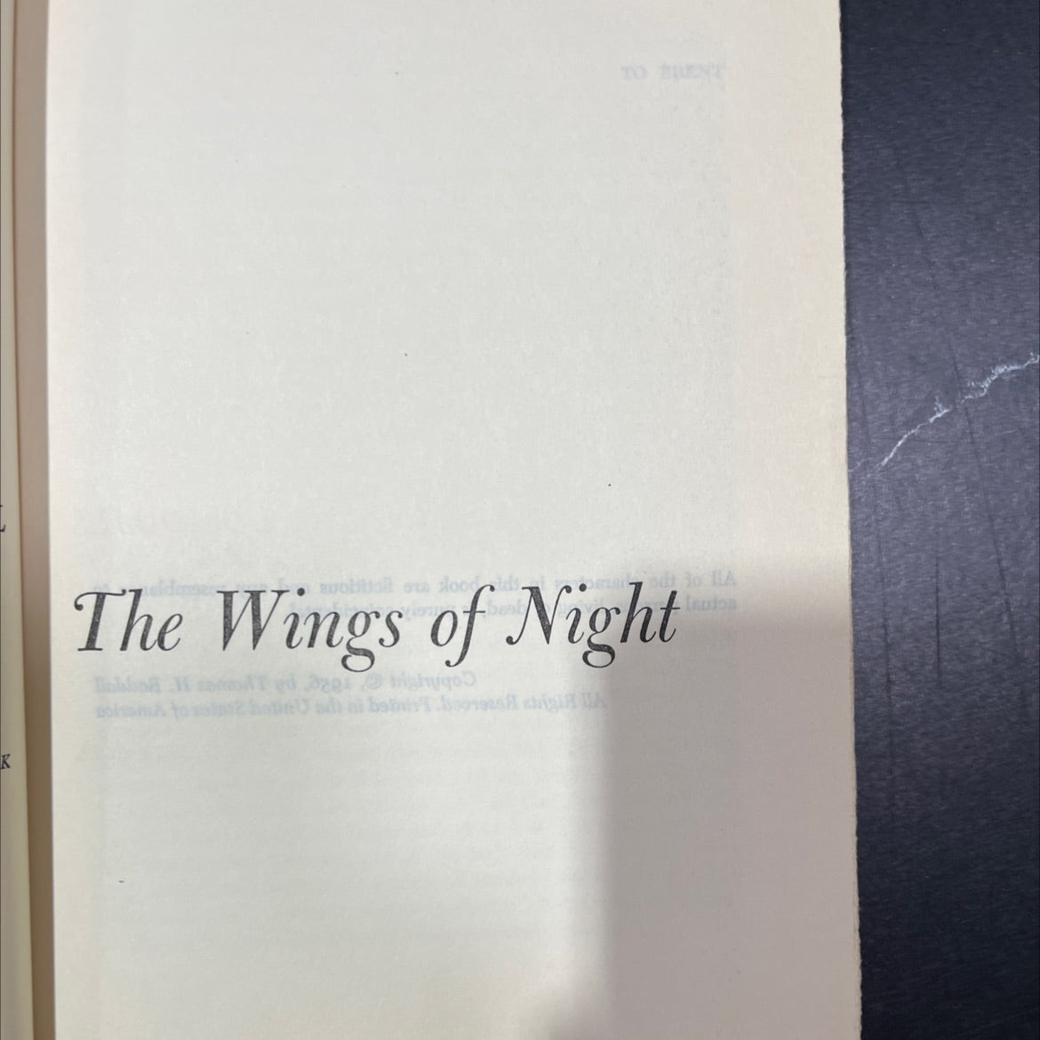 the wings of night book, by Thomas H. Raddall, 1956 Hardcover, Vintage image 2
