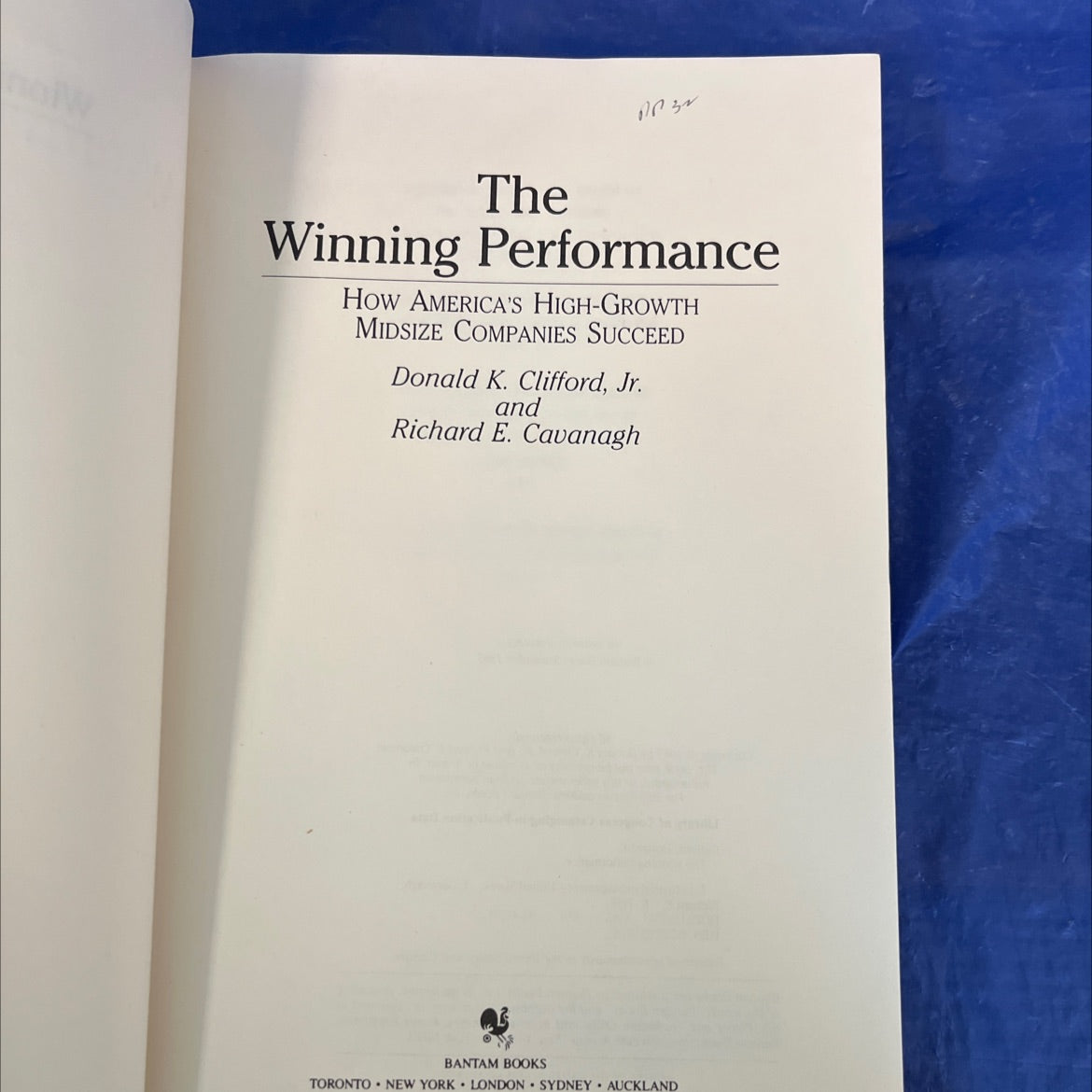 the winning performance book, by Donald K. Clifford, Jr. and Richard E. Cavanagh, 1985 Hardcover, First Edition image 2