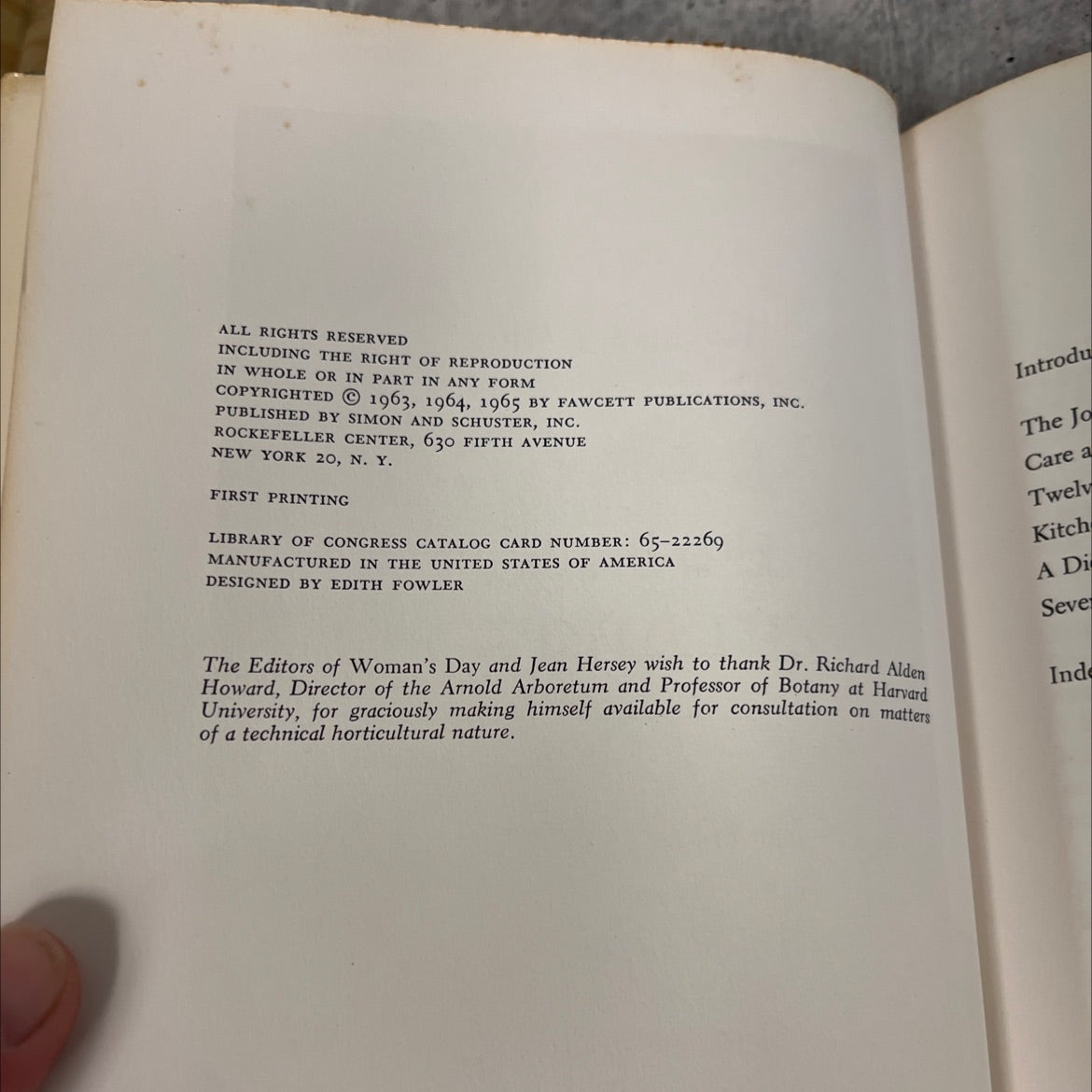 the woman's day book of house plants book, by jean hersey, 1965 Hardcover image 3