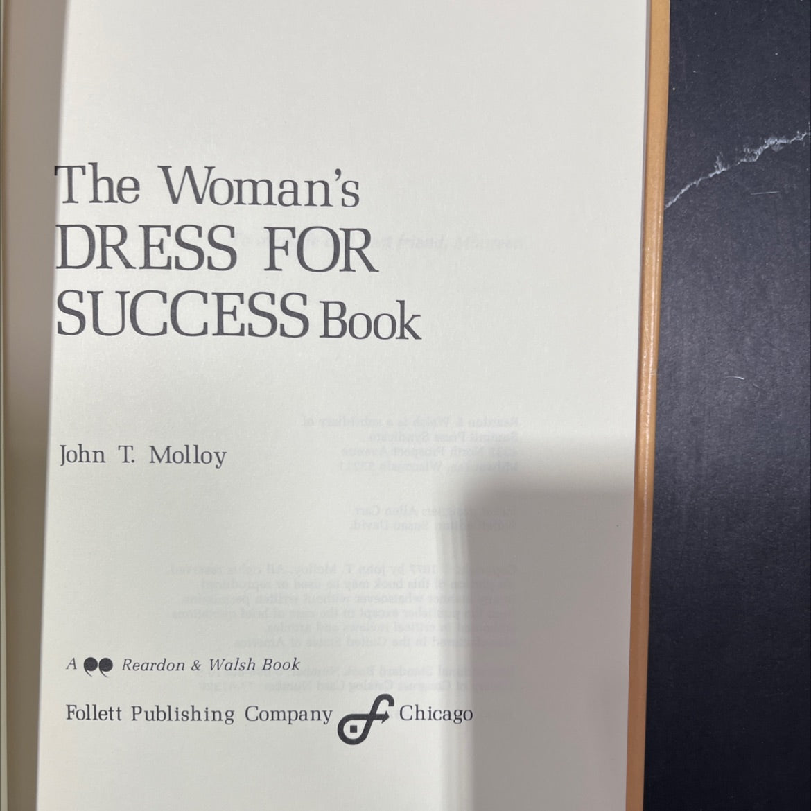 the woman's dress for success book book, by John T. Molloy, 1977 Hardcover image 2