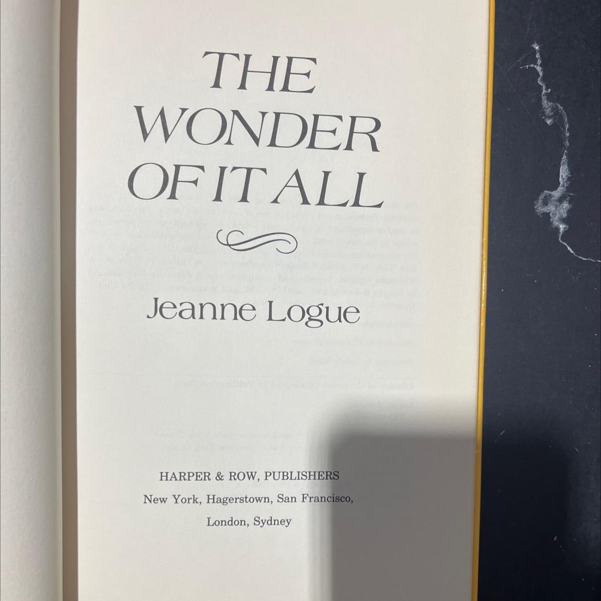 the wonder of it all book, by Jeanne Logue, 1979 Hardcover image 2