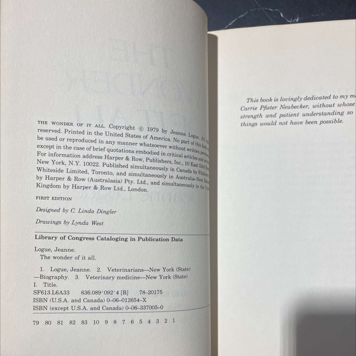 the wonder of it all book, by Jeanne Logue, 1979 Hardcover image 3