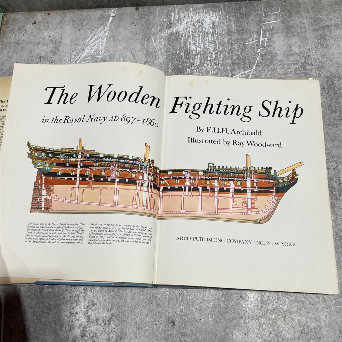 the wooden fighting ship book, by e.h.h. archibald, 1968 Hardcover image 2