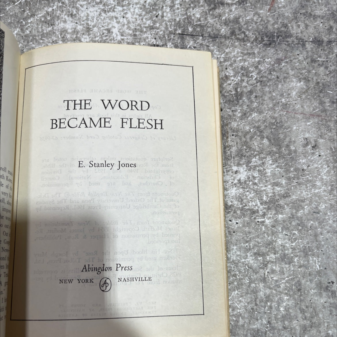 the word became flesh book, by E. Stanley Jones, 1963 Hardcover image 2
