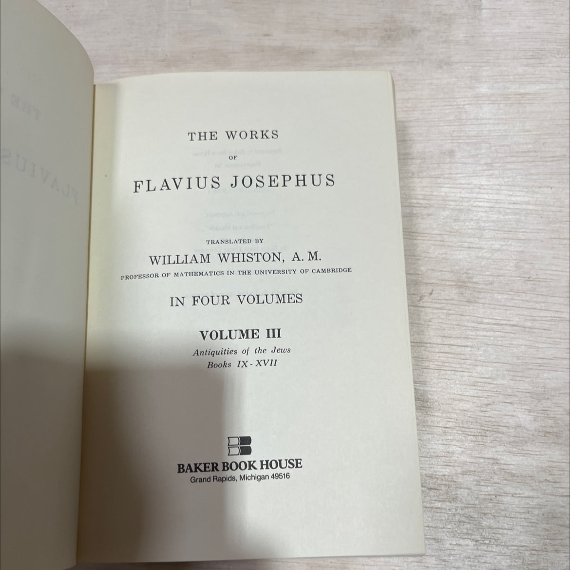 the works of flavius josephus book, by william whiston, 1988 Hardcover image 2