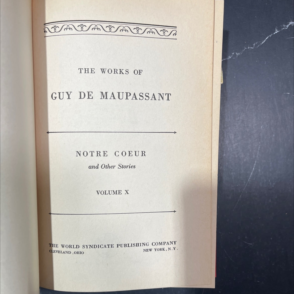 the works of guy de maupassant notre coeur and other stories volume x book, by guy de maupassant, 1937 Hardcover image 2