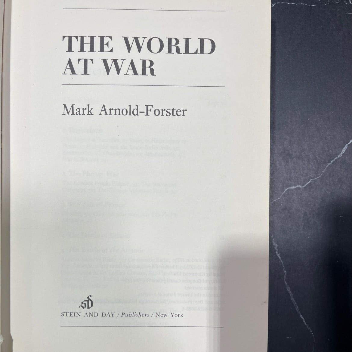 the world at war book, by Mark Arnold-Forster, 1973 Hardcover image 2