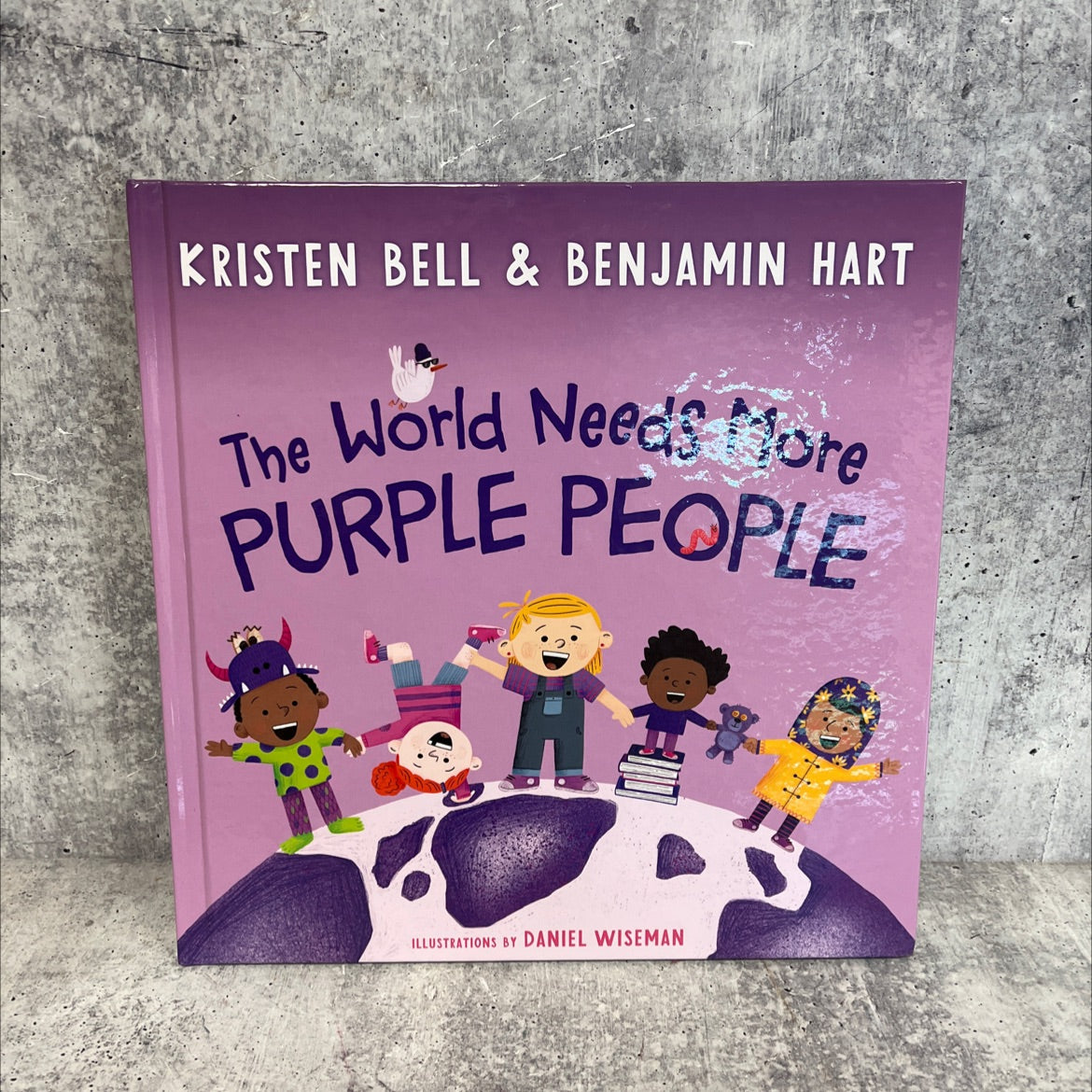SIGNED the world needs more purple people book, by Kristen Bell, 2020 Hardcover, First Edition image 1