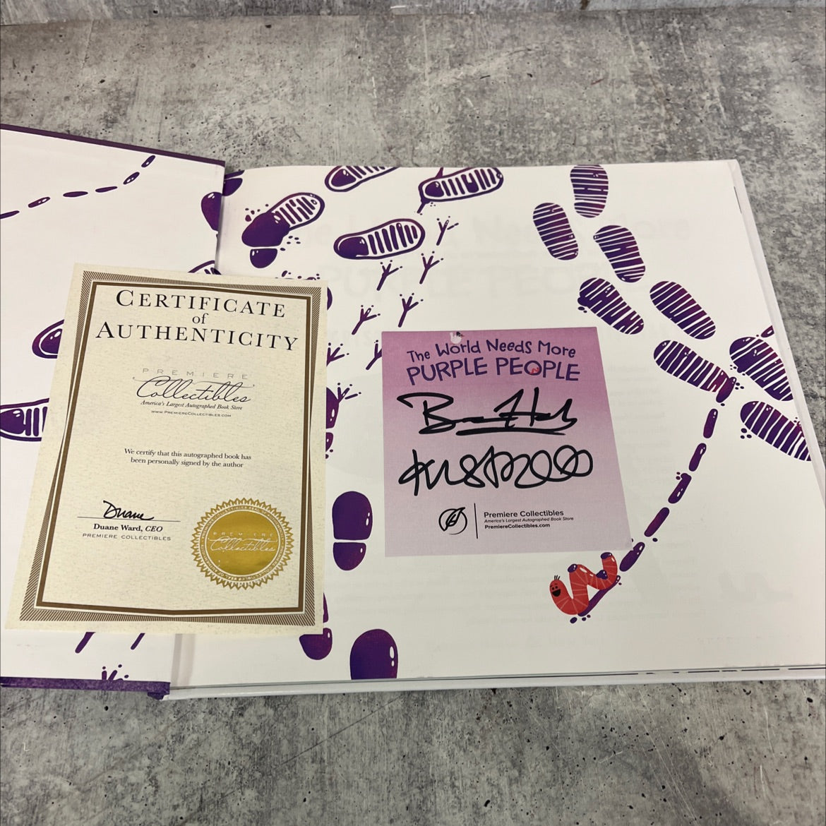 SIGNED the world needs more purple people book, by Kristen Bell, 2020 Hardcover, First Edition image 2
