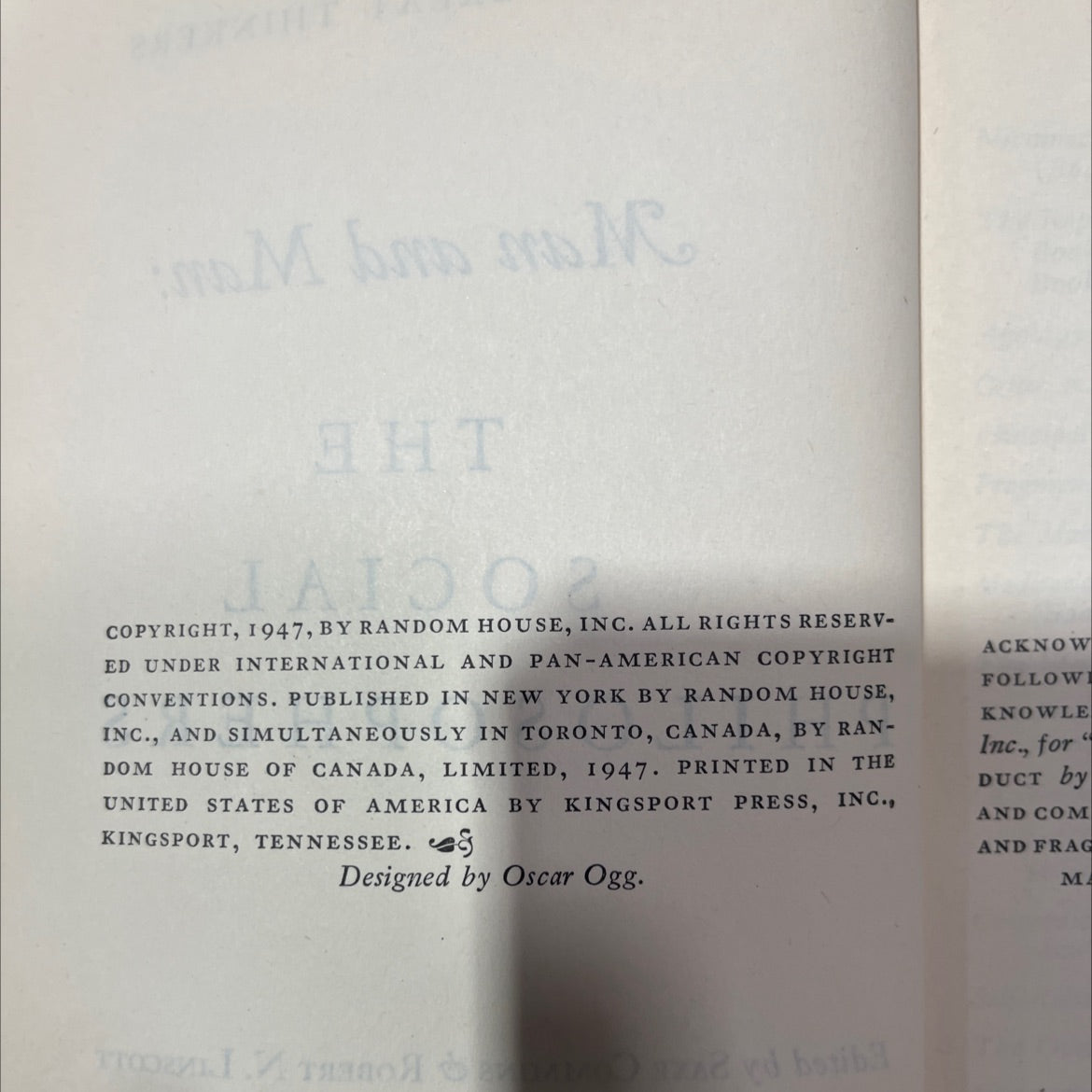 the world's great thinkers man and man: the social philosophers book, by saxe commins & robert n. linscott, 1947 image 3
