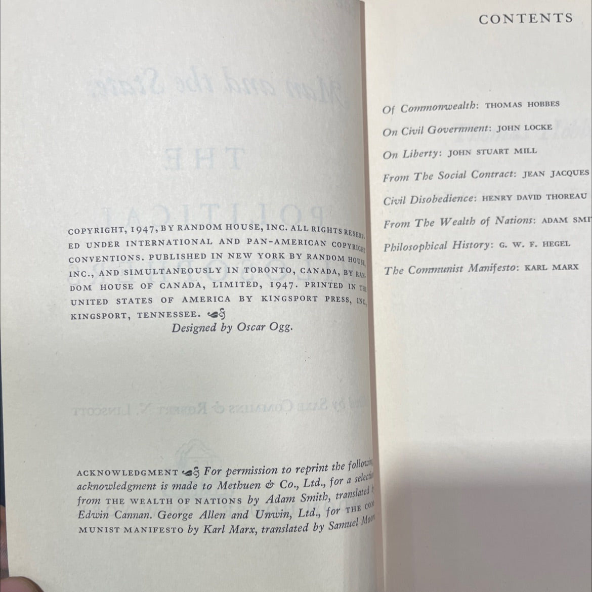 the world's great thinkers man and the state: the political philosophers book, by saxe commins & robert n. linscott, image 3