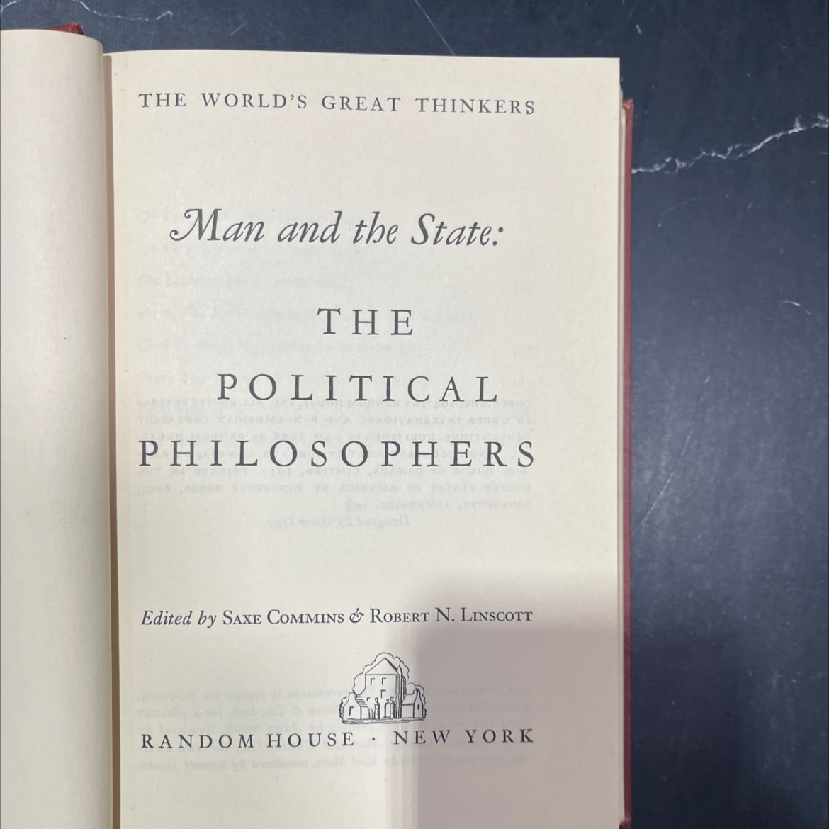 the world's great thinkers man and the state: the political philosophers book, by saxe commins & robert n. linscott, image 2