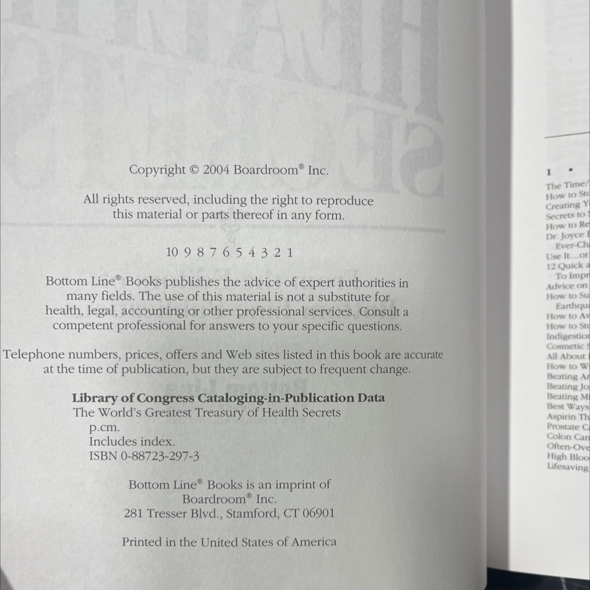 the world's greatest treasury of health secrets book, by unknown, 2004 Hardcover image 3