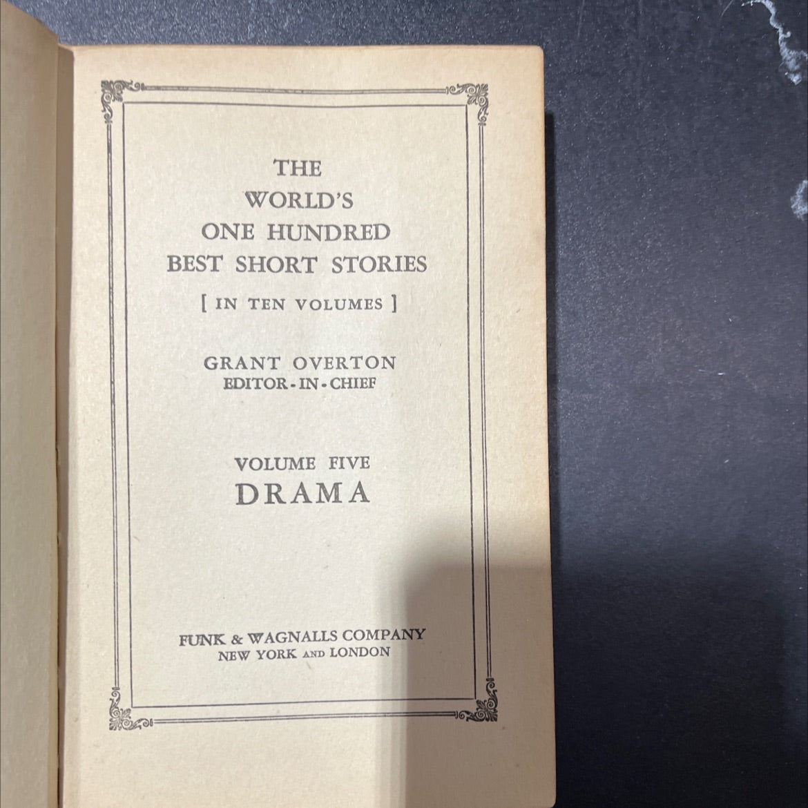 the world's one hundred best short stories volume five book, by grant overton, 1927 Hardcover image 2