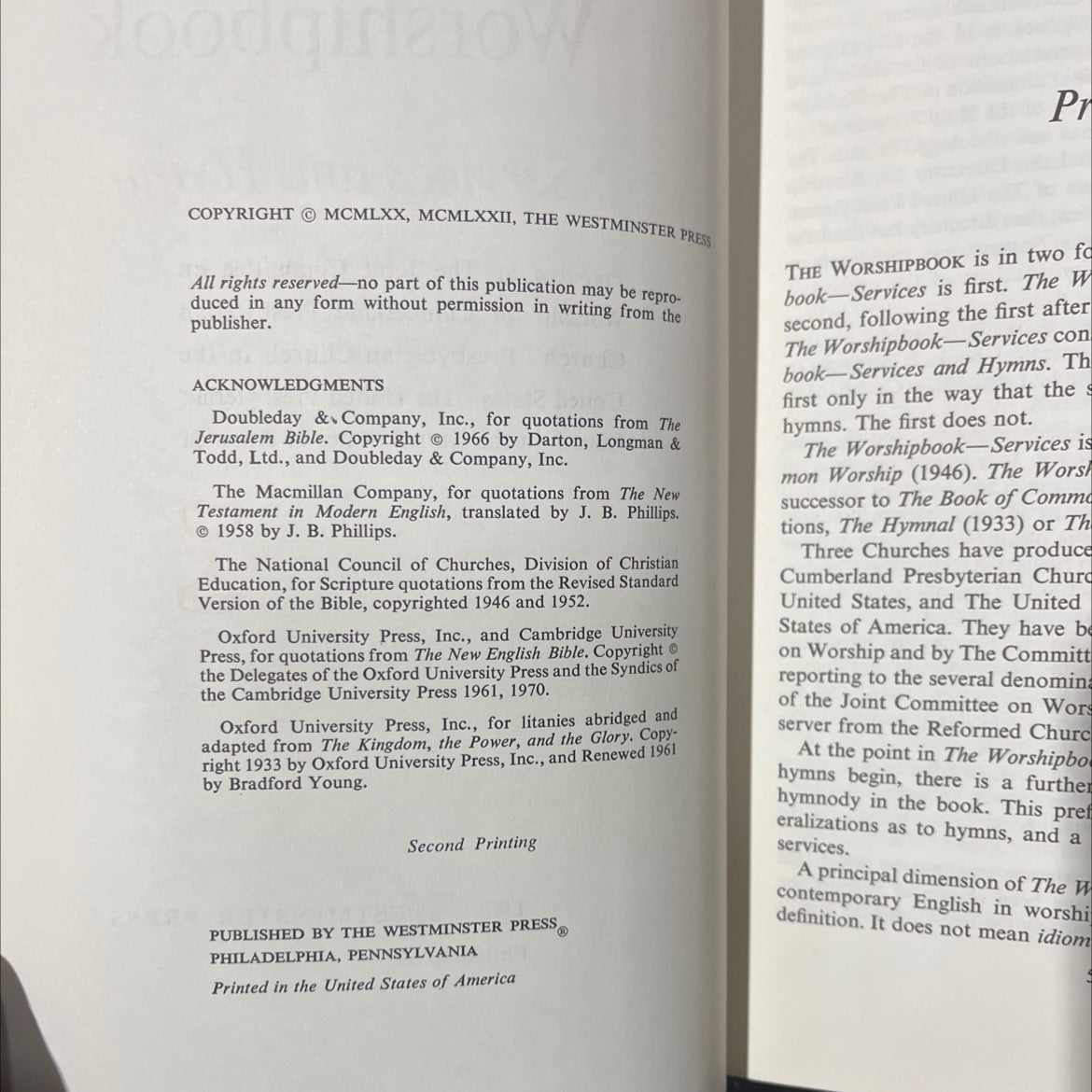 the worshipbook services and hymns book, by Joint Committee on Worship, 1972 Hardcover image 3