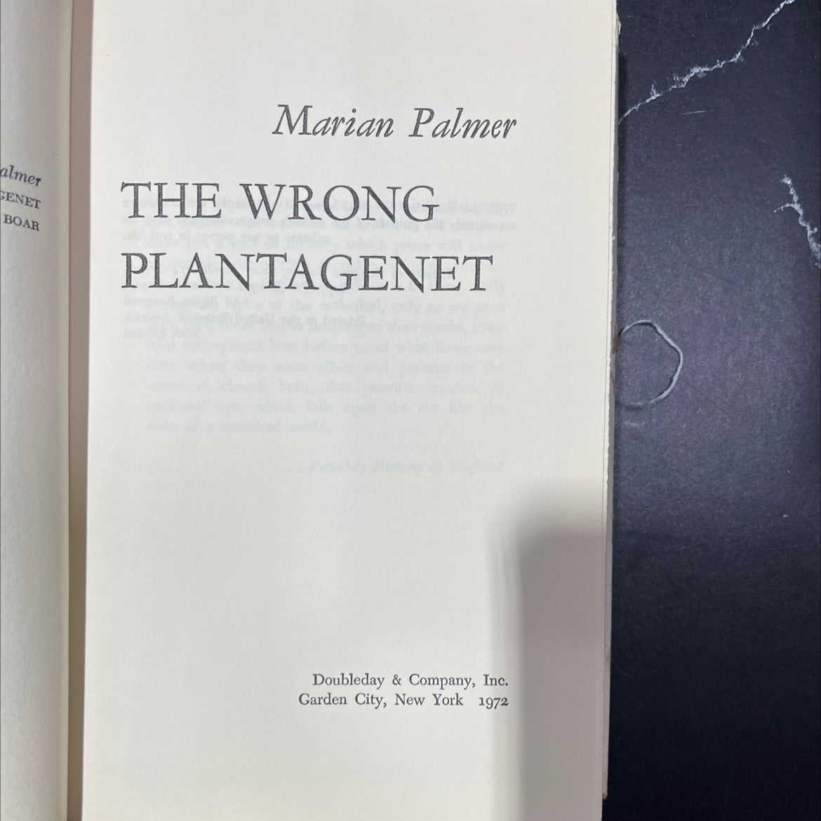 the wrong plantagenet book, by Marian Palmer, 1972 Hardcover, First Edition, Vintage image 2
