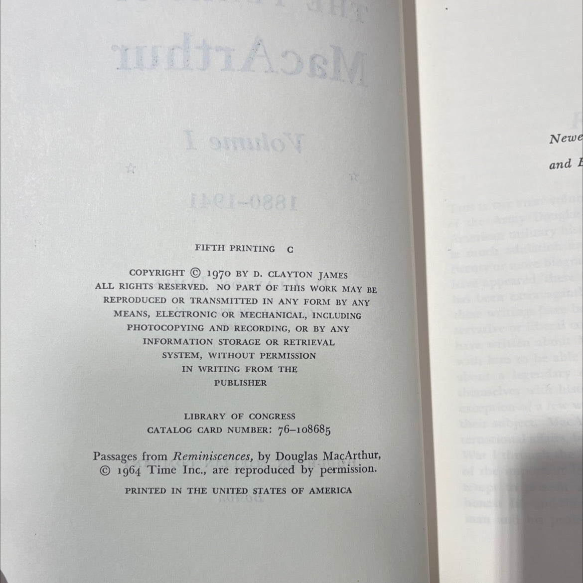 the years of macarthur book, by d. clayton james, 1970 Hardcover image 3