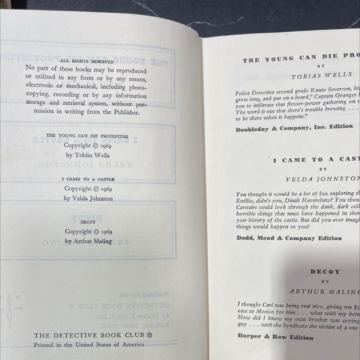 the young can die protesting book, by tobias wells, 1969 Hardcover image 3