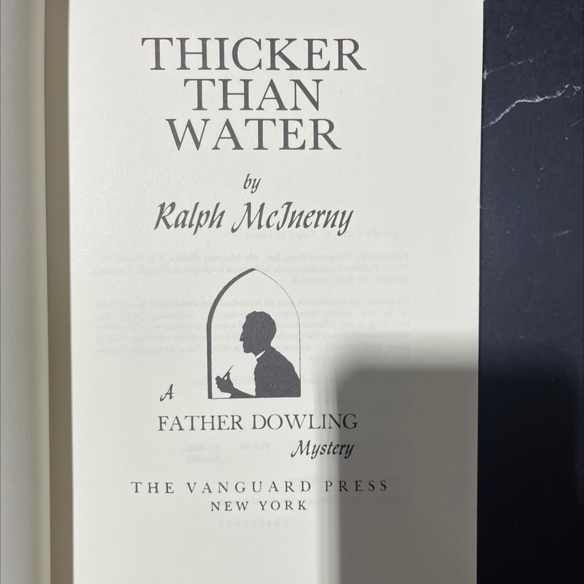 thicker than water book, by Ralph McInerny, 1981 Hardcover image 2