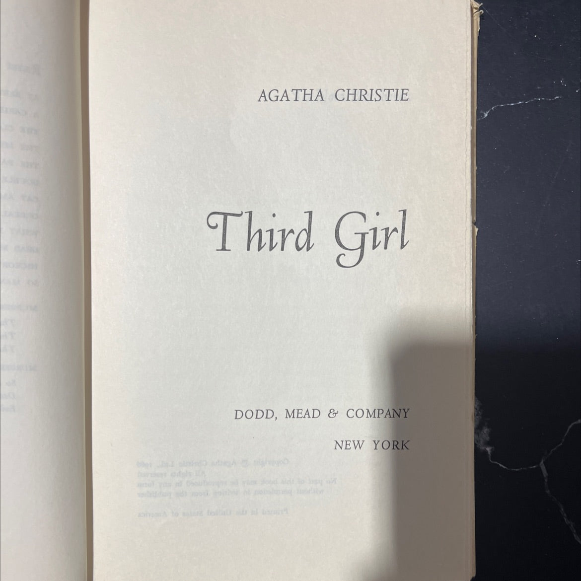 third girl book, by agatha christie, 1966 Hardcover image 2