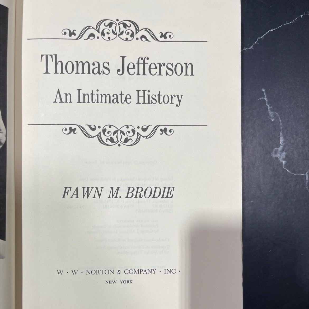 thomas jefferson an intimate history book, by fawn m. brodie, 1974 Hardcover image 2