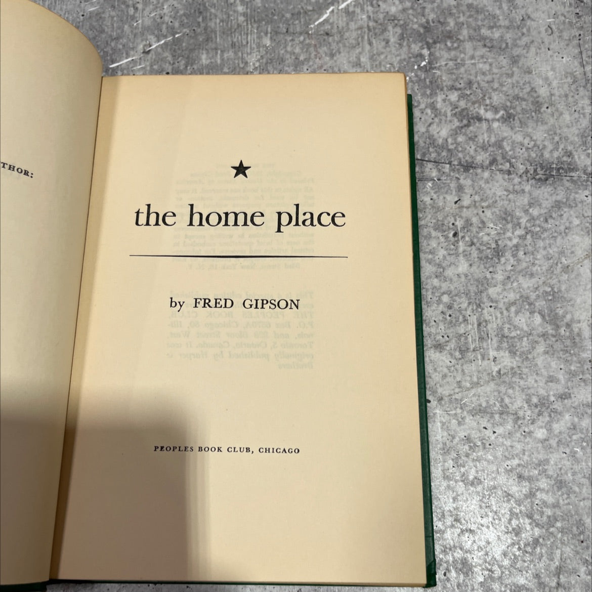 thor: the home place book, by fred gipson, 1950 Hardcover image 2