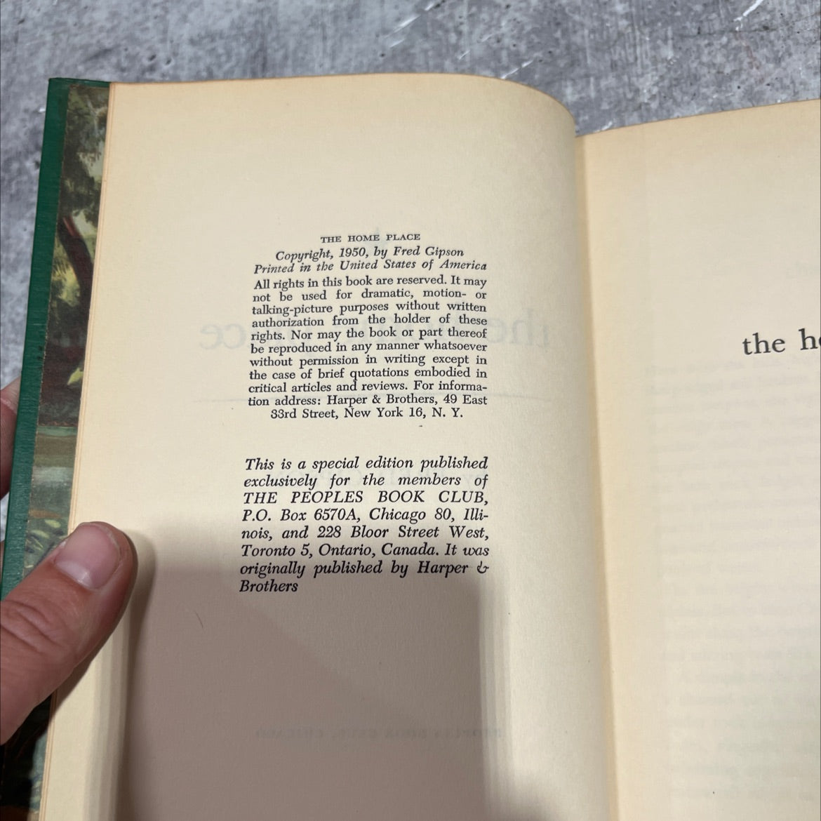 thor: the home place book, by fred gipson, 1950 Hardcover image 3