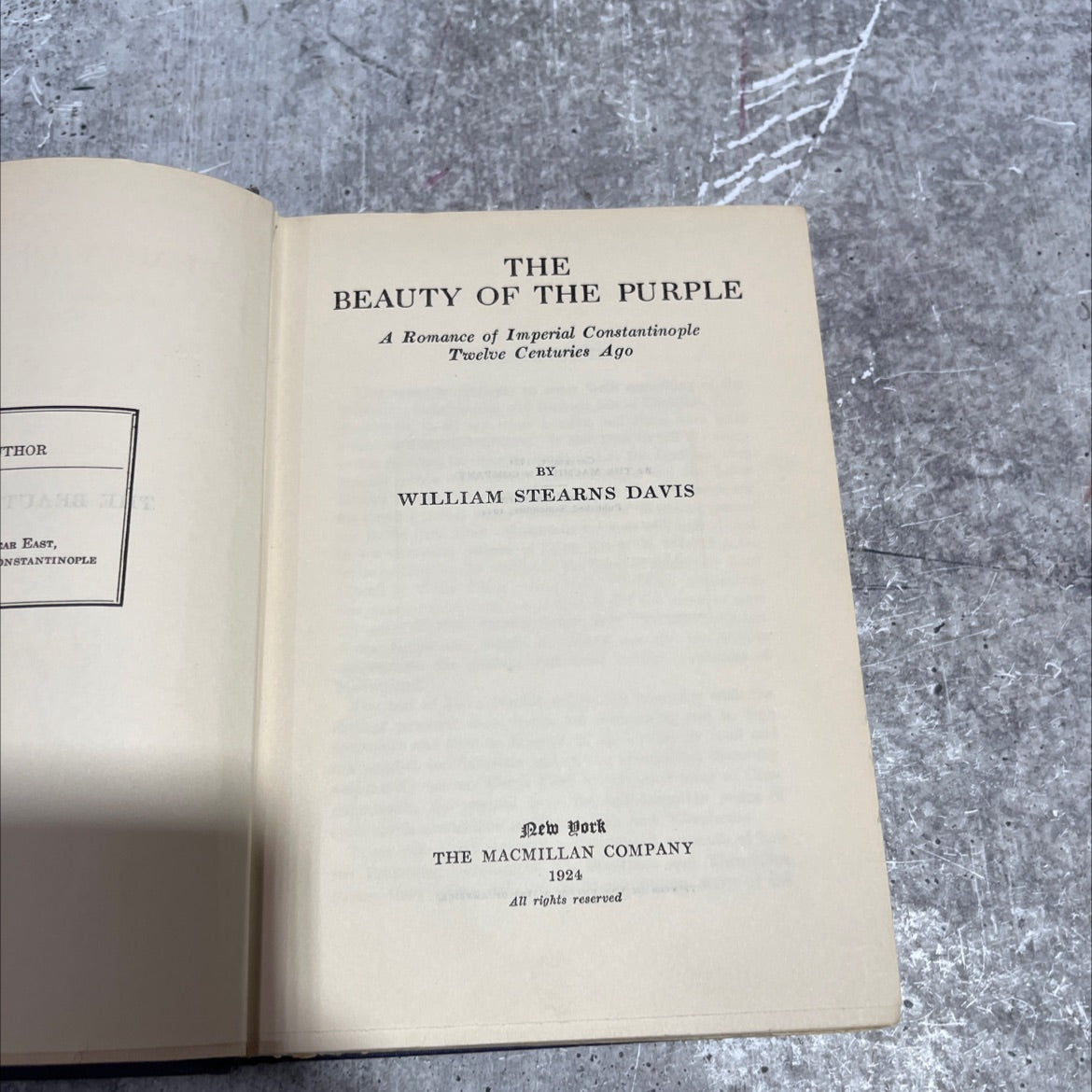 thor the beauty of the purple a romance of imperial constantinople twelve centuries ago book, by william stearns davis, image 2