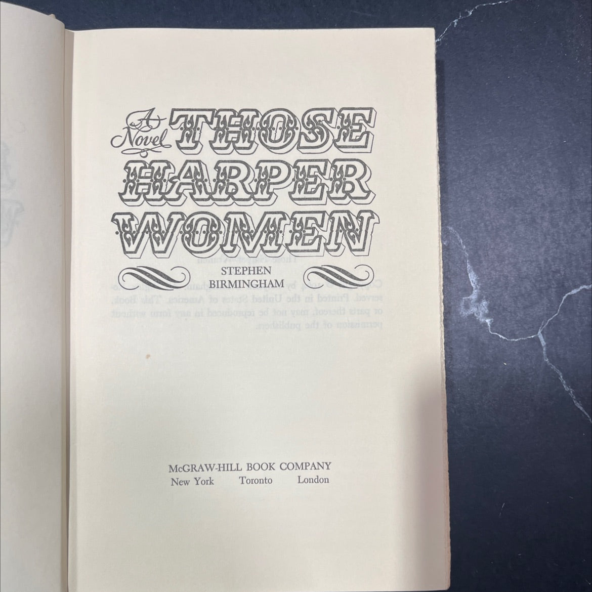 those harper women book, by stephen birmingham, 1964 Hardcover image 2