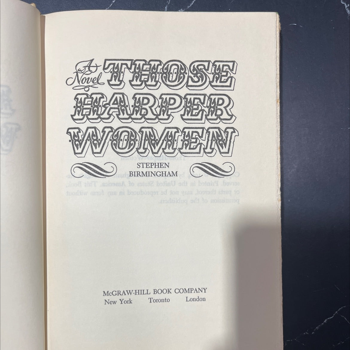 those harper women book, by stephen birmingham, 1964 Hardcover image 2