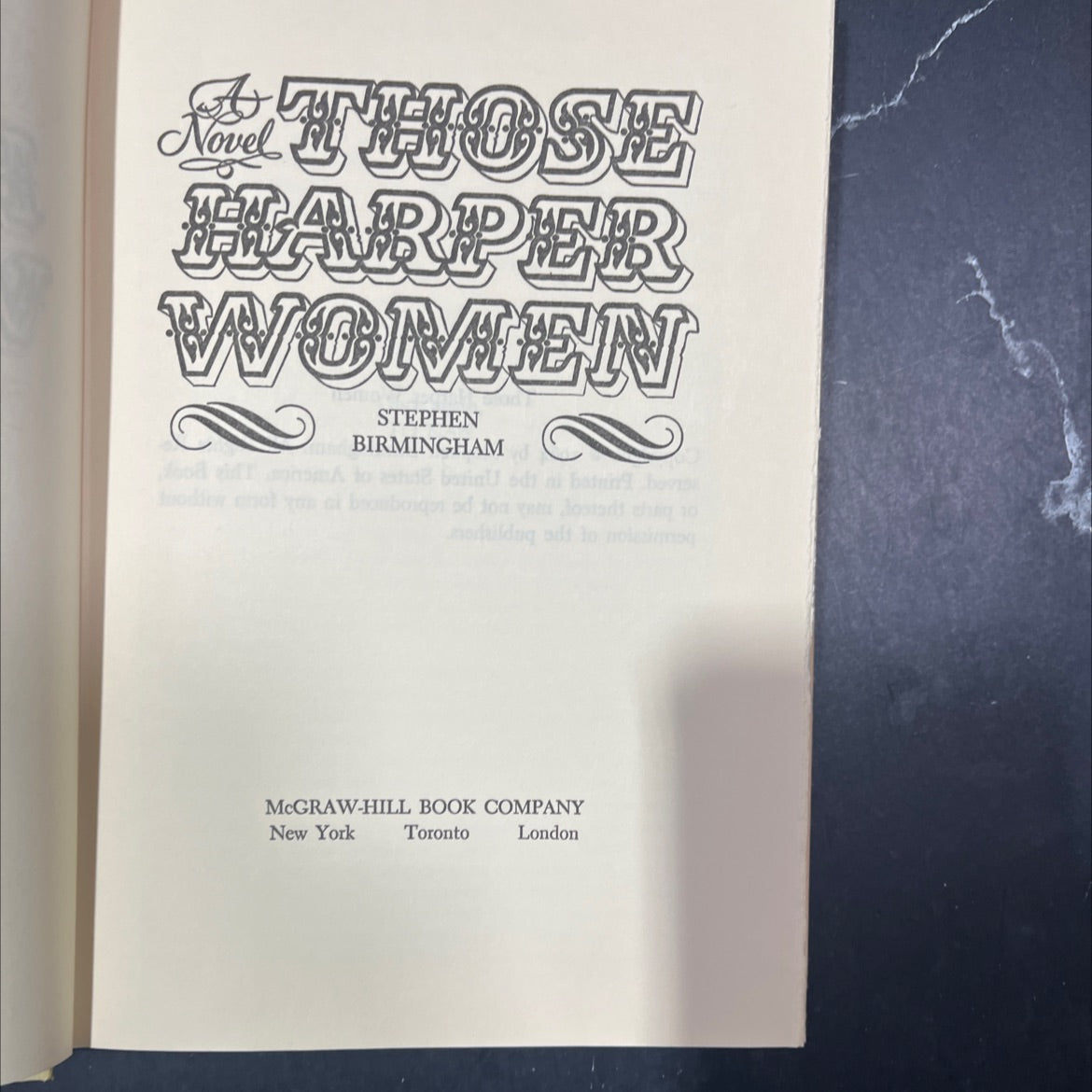 those harper women book, by Stephen Birmingham, 1964 Hardcover image 2